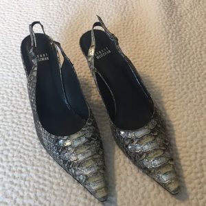 Stuart Weitzman python slingback heels